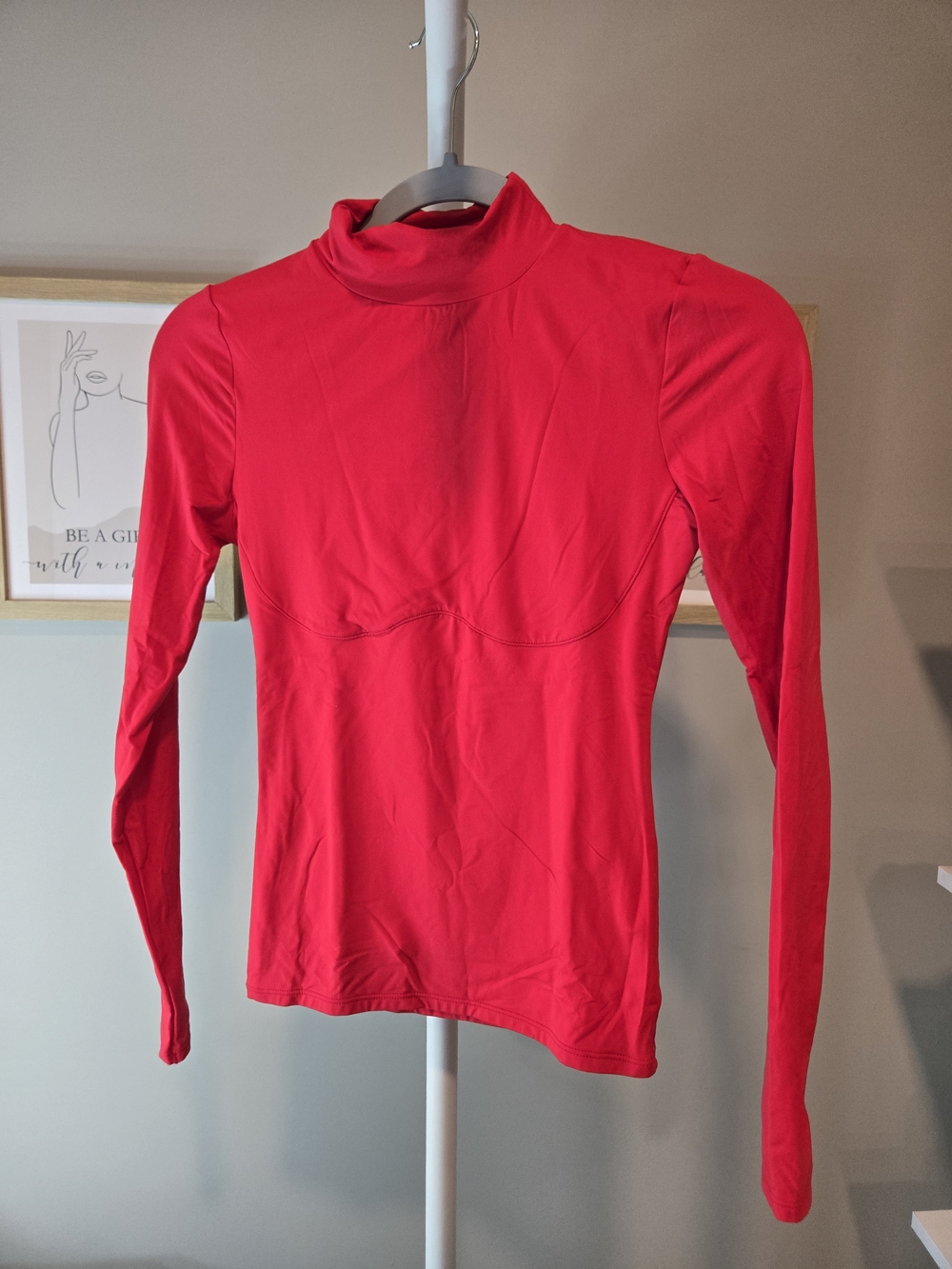 NWT Long-Sleeve Mock Neck Top in Bright Red